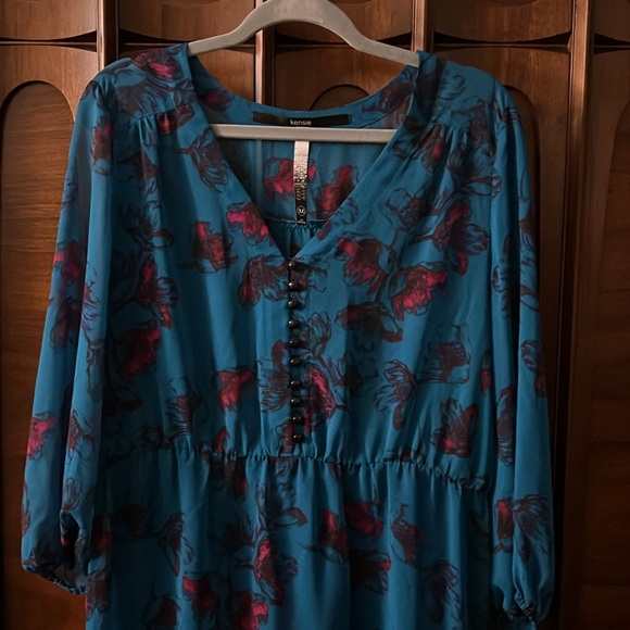 ⭐️3 for $10 Kensie dress teal XL - Picture 2 of 6